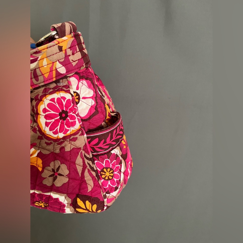 Vera Bradley Carnaby Medium Pink Orange Floral Quilted Shoulder Purse Bag - Picture 6 of 13